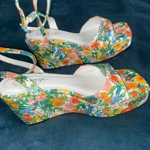 Floral Wedge Sandals
